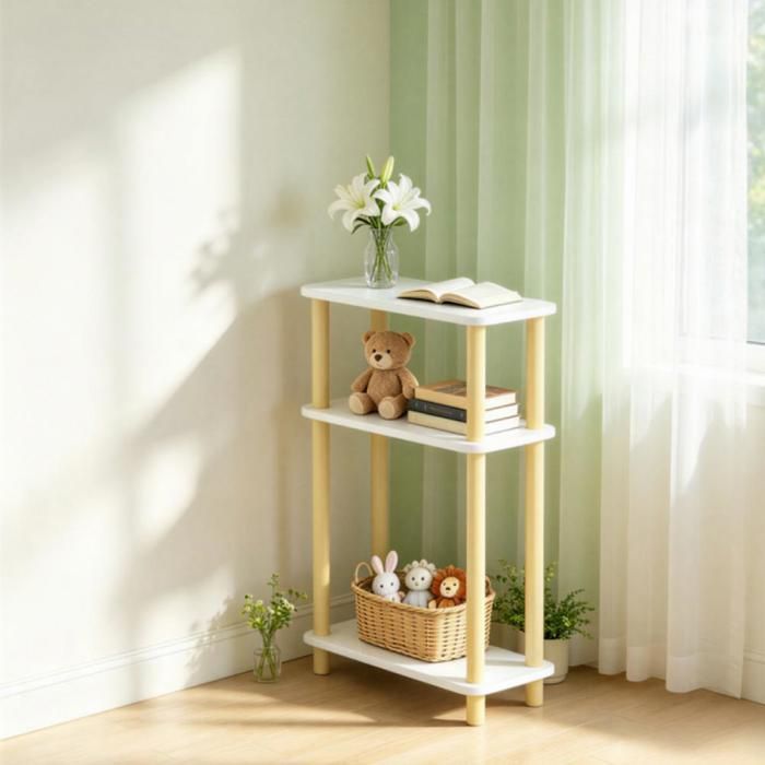 ViYi.Bouts De Canapé - H 60cm - Table dAppoint à 3 Niveaux - Pour Salon Chambre Bureau Cuisine Style Industriel - Blanc