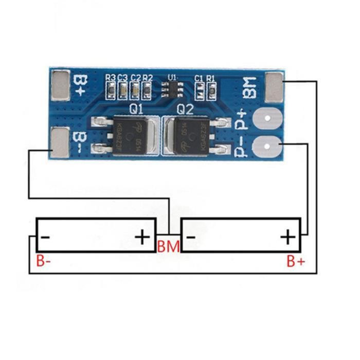 Carte De Protection BMS 2S 8A Pour Batterie Li-ion 18650 – Tension 7,4 V, Neuf Sous Blister