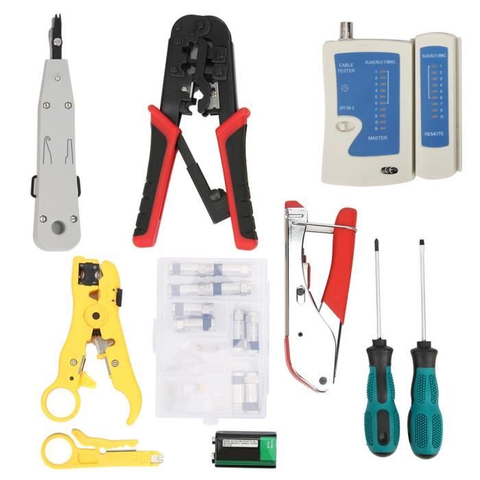 RJ45 cat5 Kit d'outils réseau outils de maintenance réseau LAN Testeur ...