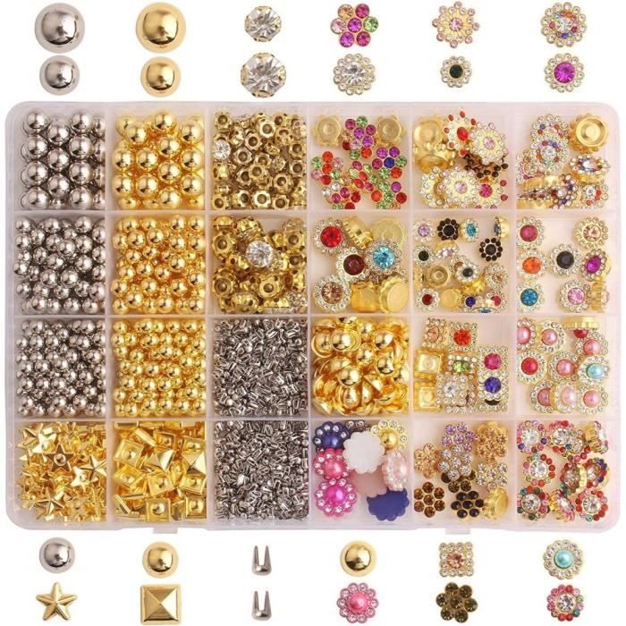 Jeu de creation bijoux,Set d'outils de presse à main pour perles et rivets,accessoires de bijoux,cadeau pour enfants