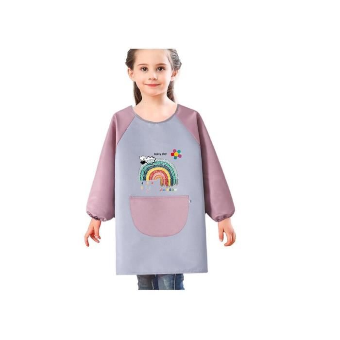 Sunma Tablier De Peinture Enfant Manches Longues Imperméable - Motif Imprimé, Blouse Protection Pour Arts Et Cuisine
