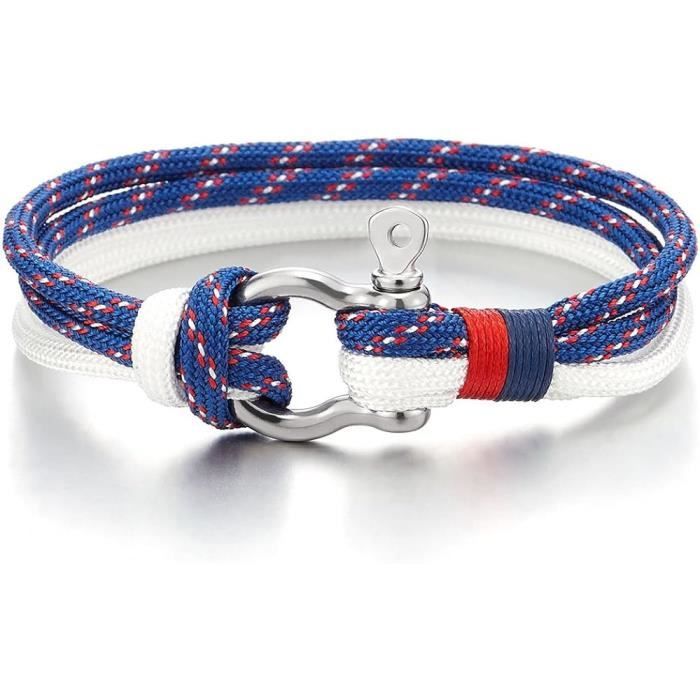 acier-vis-bracelet-manilles-d-ancrage-homme-femme-bleu-blanc