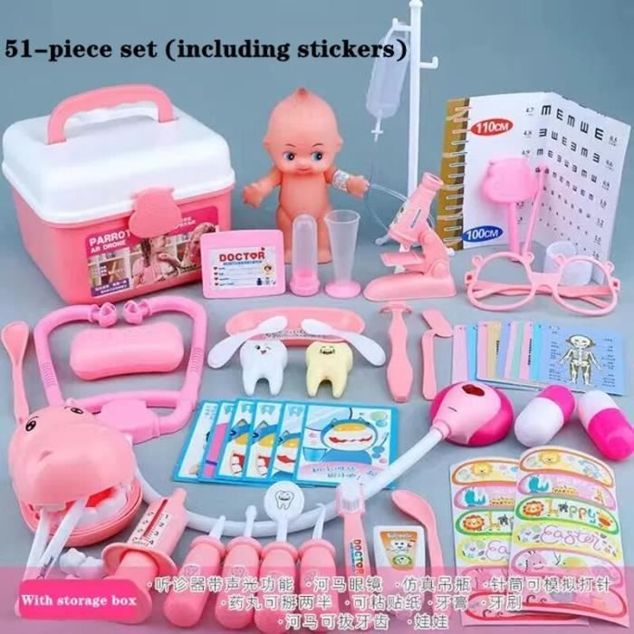 Ensemble de Jouets de Docteur pour Enfants Mallette Médicale de Simulation Jouet