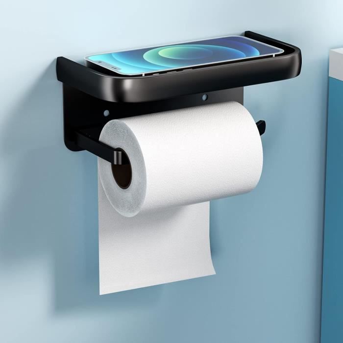 Porte-papier Toilette Sans Perçage, Distributeur De Papier Toilette Etagere Papier Toilette Ideal Pour Les Salles Les Cuisines Blanc Blackcup 99401358