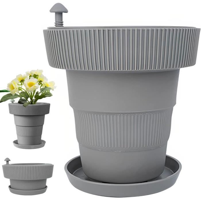 BOFUNX 2pcs Pots De Fleurs à Suspendre Rétro Rayure Métal Avec Double Crochet Pot Plante Supendu Avec Trou De Drainage Vintage Pour Décoration Jardin Balcon Terrasse Intérieur Ou Extérieur