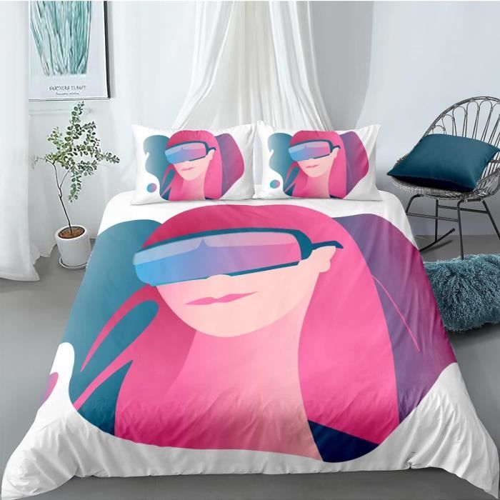 Parure De Lit Microfibre Graffiti 3D - 1 Ou 2 Personnes | Housse De Couette + Taies | Design Tendance