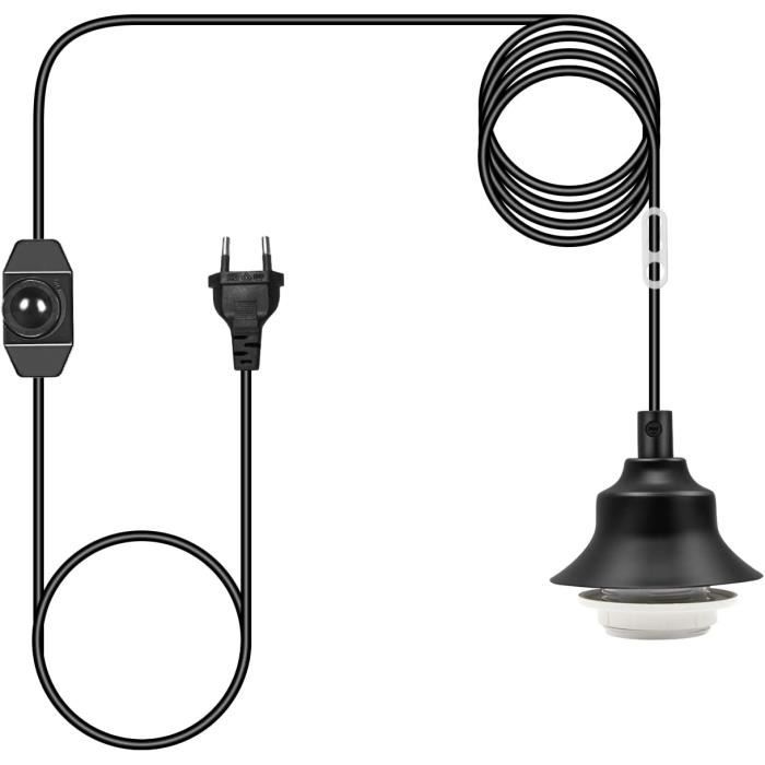 Niviy Cable Suspension Luminaire Blanc Douille Ampoule Plafond avec Cable  de 100 cm E27 Porte Lampe Suspension Douille e27 avec Fixation Plafonnier  Accessoire pour Cuisine Bar&Café 1pcs : : Luminaires et Éclairage