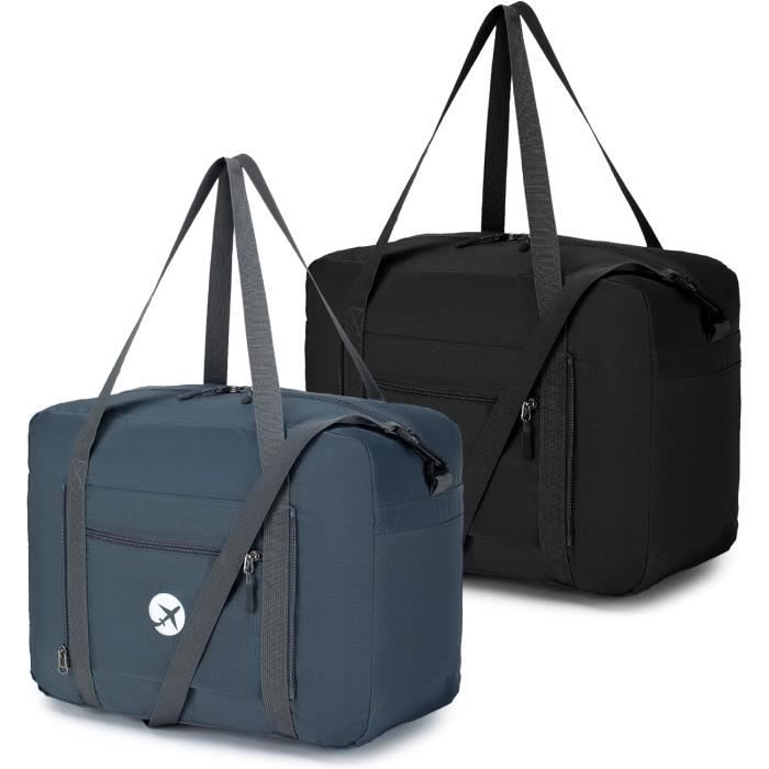 2X Sac Voyage Cabine 40X30X20 Wizzair, Imperméable Pliable Sac A Dos Voyage Cabine  Avion Léger Bagage Cabine Sac De Sport Av[u2088] Noir+gris - Cdiscount Sport