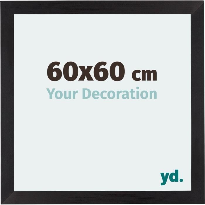 Cadre Photo 60x60 cm - Noir Mat - MDF - Como