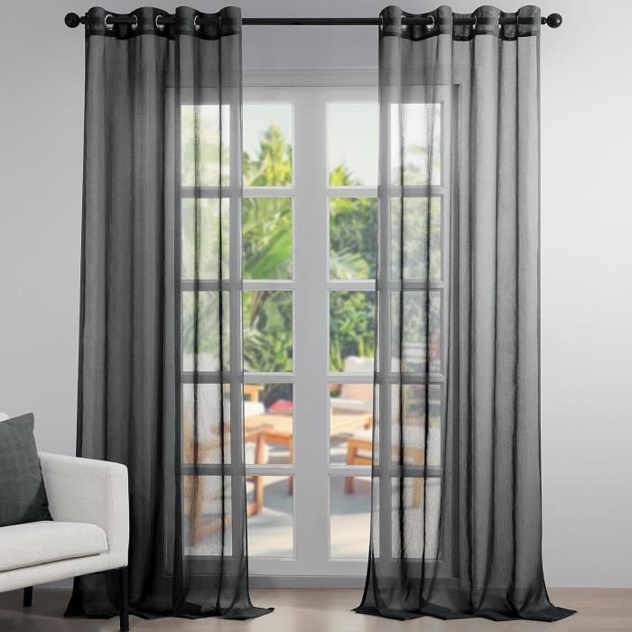 Orediy Lot De 2 Rideaux En Voile Transparent - Marbre Noir Doré - 40 % Occultant - Rideau Long Pour Fenêtre De Chambre à Coucher Ou De Salon - 213 X 140 Cm