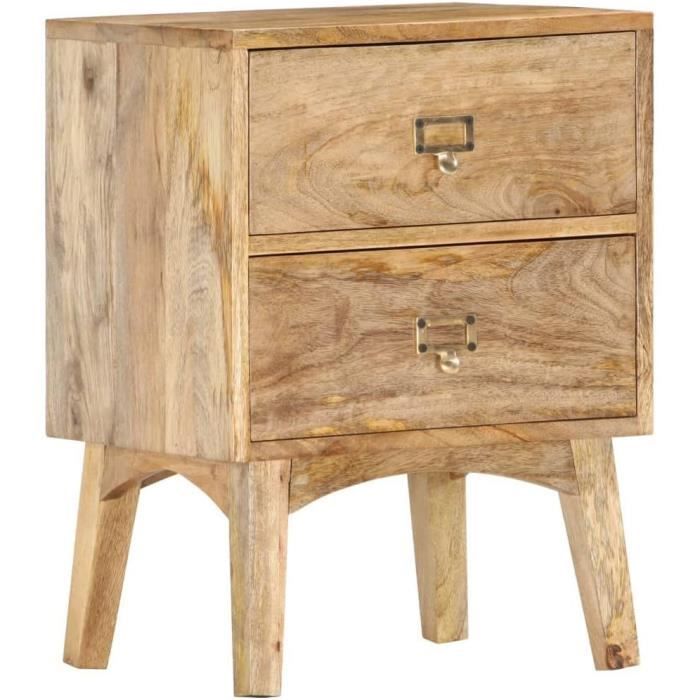 Table De Nuit Commode Style Campagne - 3 Tiroirs - Bois Peint Floral - Palazzo INT