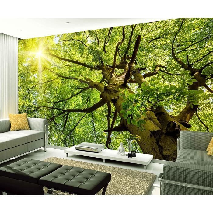 Papier Peint Intissé Plantes Arbres Vert Effet 3D 140x70cm - A1000 ...