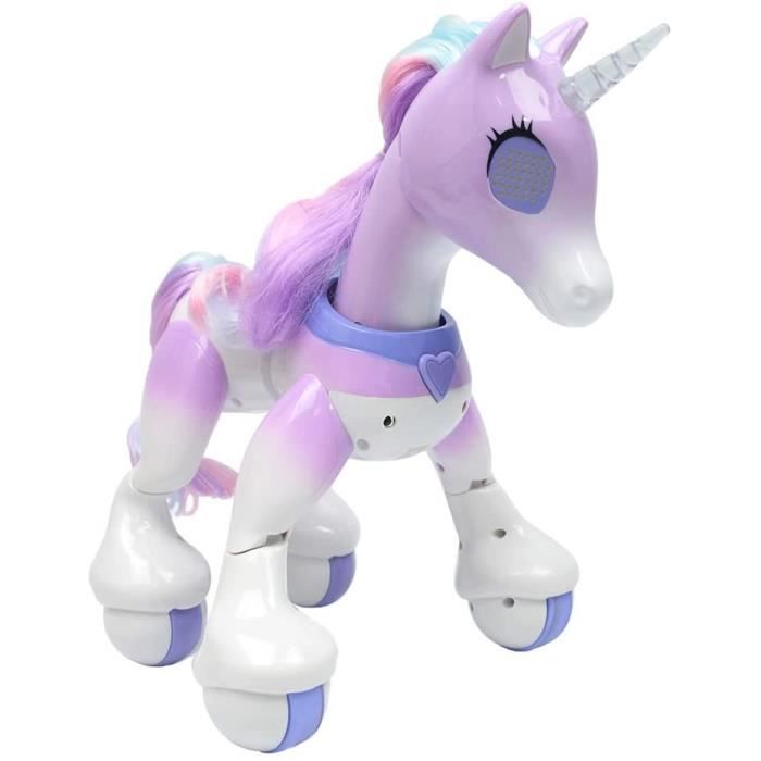 Robot Licorne Ulikey Interactif - Licorne Télécommandée Avec LED, Danse, Enregistrement, Cadeau Enfant 3+