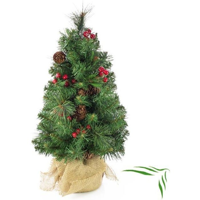 Petit sapin de Noël artificiel BUCAREST, décoré, 75 branches, 45 cm, Ø