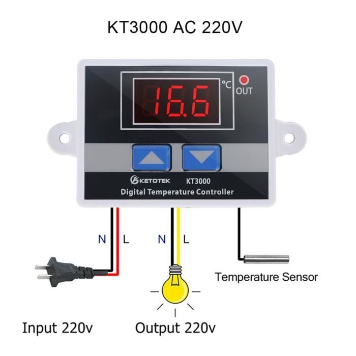 Digital Régulateur Thermostat Numérique Contrôleur de Température 110-220V 