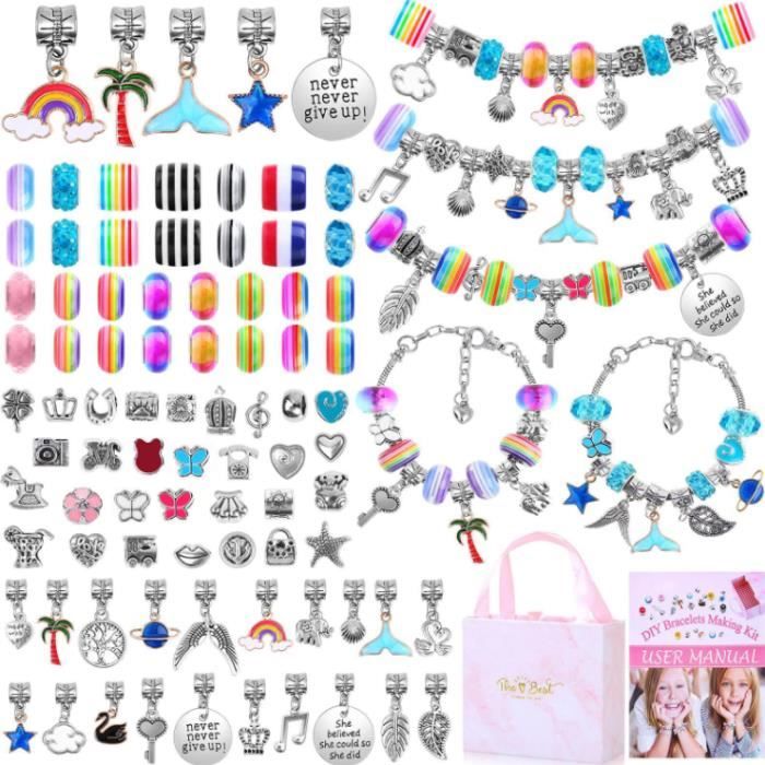 Enfants fille, Bracelet Kit Idée Cadeau Anniversaire Fille, Fabrication  bijoux enfant cadeau fille 6 7 8 9 10 11 12 13 ans Cadeau , - Cdiscount  Jeux - Jouets