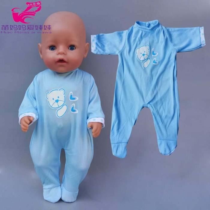 Poupees Poupons 40cm 43cm Bebe Poupee Garcon Barboteuses Bleu Fonce Vetements Pour Bebe Nouveau Ne Poupee Pyjama Type Cdiscount Jeux Jouets