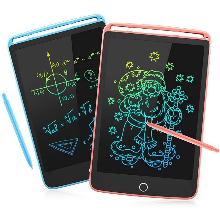 Tableau D'Écriture LCD 8.5'' – Lot De 2 Ardoises Magiques Couleur Bleu & Rose – Pour Enfants 3-8 Ans