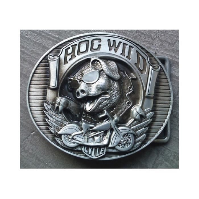 Boucle De Ceinture Western Argentée "9 Balles" Pour Motards Et Fans De Style Biker
