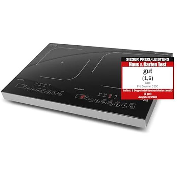 Plaque de cuisson à induction - CASO - ProGourmet 3500 - 3500 W - Double mobile - 4 fonctions