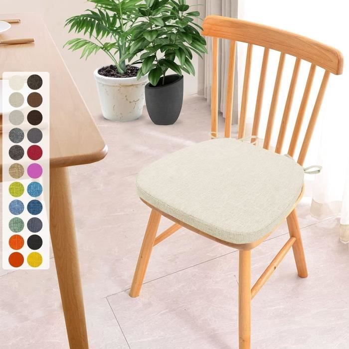 AQIGR Coussins De Chaise D'intérieur/Exterieur 30x30 40x40 45x45 50x50 Blanc /Vert/Noir/Bleu Coussin De Siège Détachable Antidérapant Avec Fermeture éclair(Jaune,30x30cmx8cm Thick