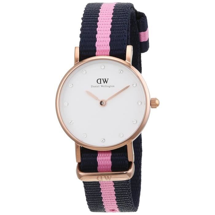 papier doos Eigen Daniel Wellington - 0906DW - Classy Winchester - Montre Femme - Quartz  Analogique - Cadran Blanc - Bracelet Nylon Bleu-Rose , - Achat/vente montre  - Cdiscount