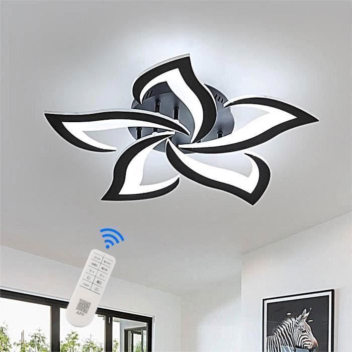 DELIPOP Plafonnier LED - Style moderne - Luminaire Dimmable Avec Télécommande pour Chambre/Salon-40W 3350 lumen Design à 5 LED-Noir