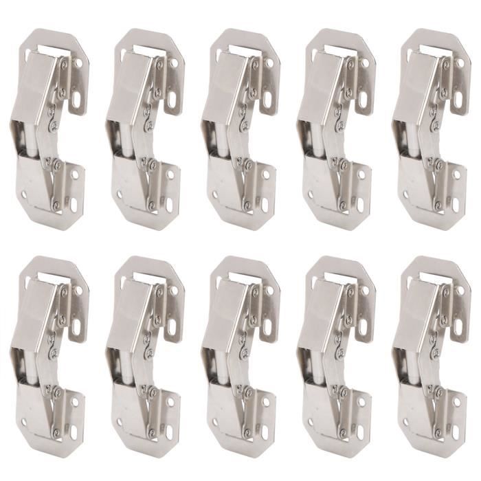 10 Charnières De Porte KeyMet Retro - 80x80 Mm - Acier Zingué Argent - Lot De 10