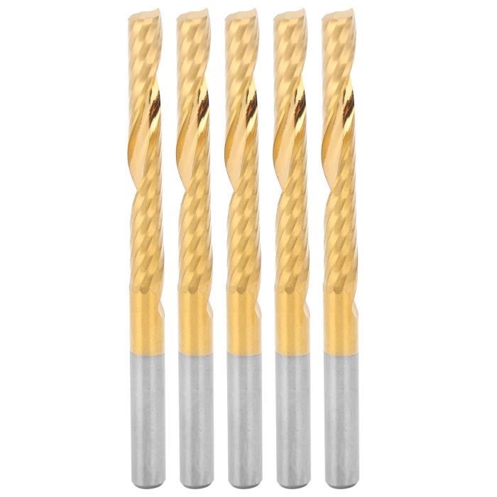 10 Fraises En Bout Carbure Tungstène 3,175x15 Mm - 1 Cannelure, Pour CNC, Coupe Acrylique, Bois, PVC