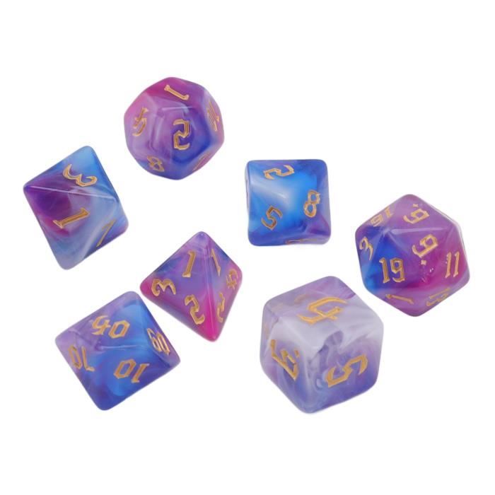 Lot de 6 dés polyédriques en acrylique pour jeu de société Trpg