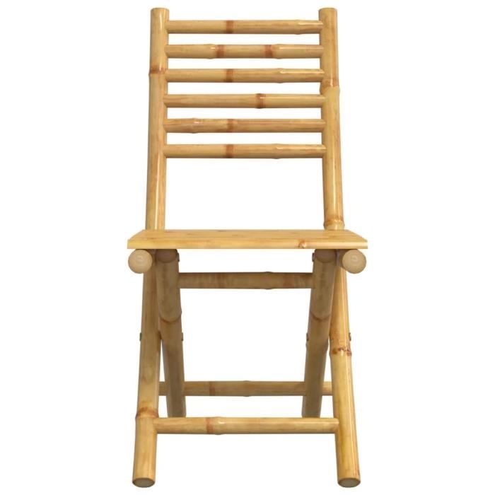 Chaise de jardin - FYDUN - A368039 - Pliable - Bambou - Lot de 2 - 130 kg max