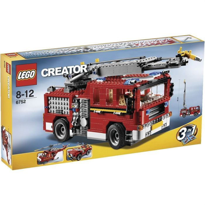 Jeu de construction enfant - LEGO - Le Camion des Pompiers - Grande échelle - Canon à eau - 771 éléments