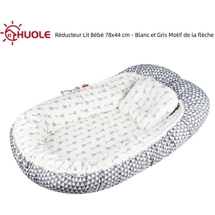 Réducteur Lit Bébé 90x50 Cm Cocoon Coton Minky Rose Sauvage Gris - Nid Bébé