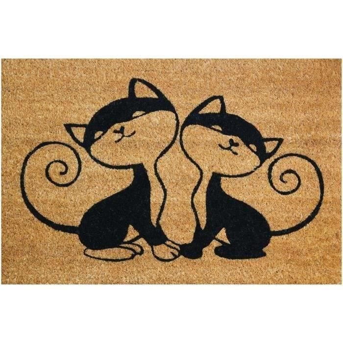 Tapis coco naturel chats 40x60cm