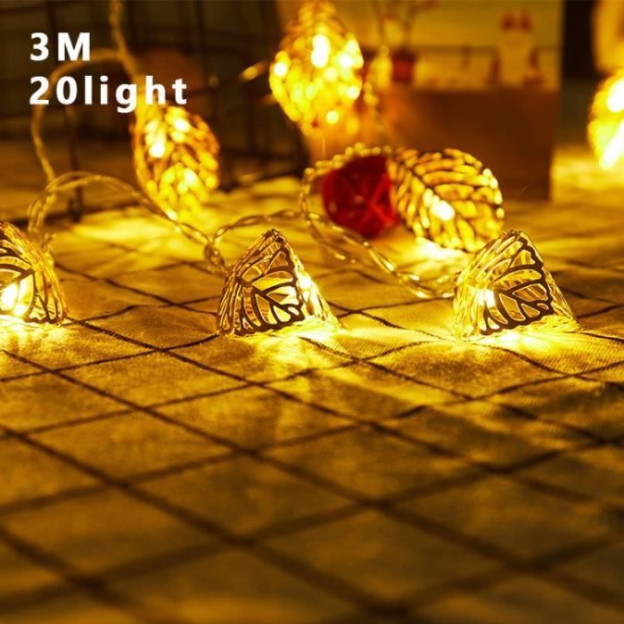 Guirlande D'automne, Guirlande Lumineuse En Feuille D'érable De 3 M 20 Led Decoration Dautomne Guirlande Lumineuse A Piles Adaptee A La Decoration De Noel Et De Thanksgiving 78130220