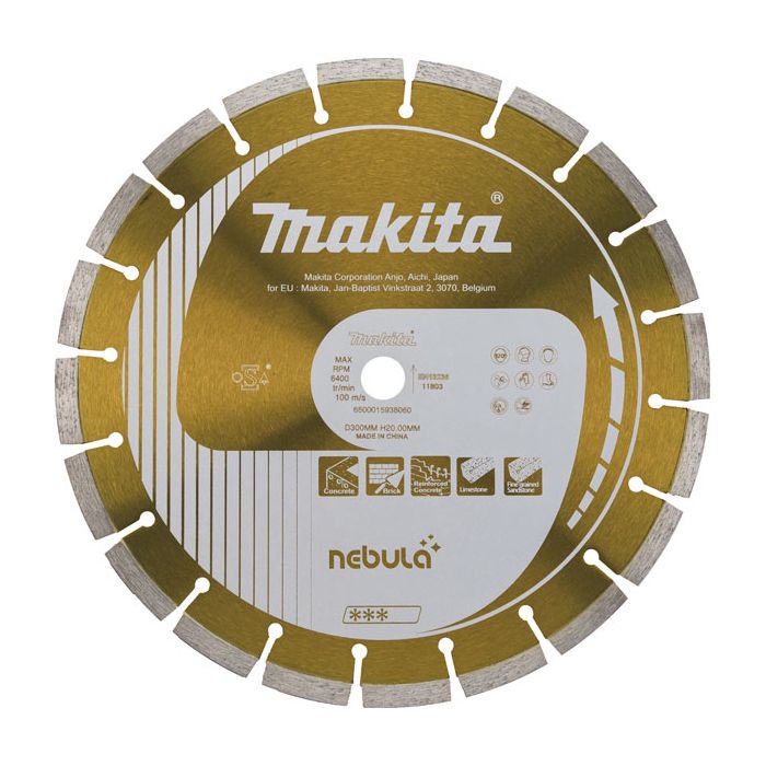 Disque Diamant - Makita - B-53992 - 125x22 23 mm - Segments soudés au laser - Pour béton et brique