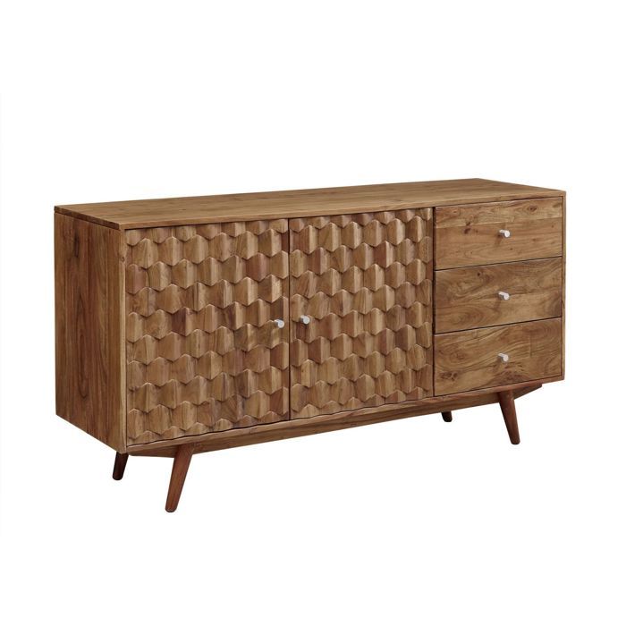 Buffet bas MOSAYK #106 natur 145x42x75 cm (BxTxH) bois massif