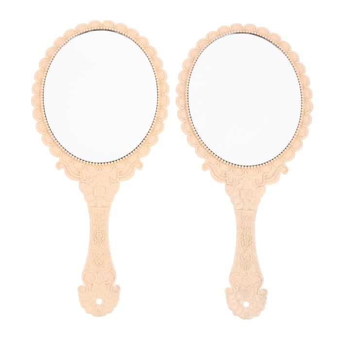 Miroir Compact Gravé Nacre Fleurs De Cerisier - Porte-Cartes Élégant En Acier Inoxydable