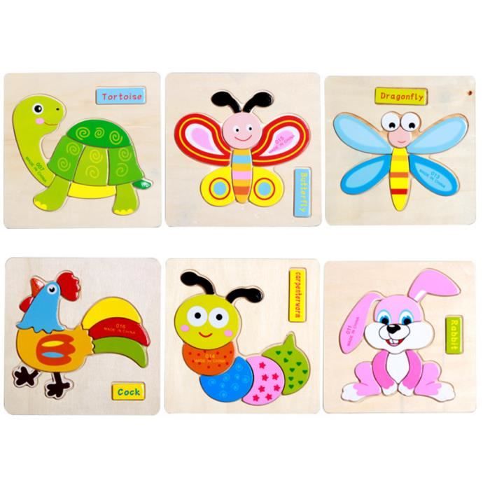 7pcs Puzzle Jouet En Bois Puzzle En Bois Educatif Developpemental Bebe Enfants Jouet De Formation Pour 2 Ans Mois 5 Ans Bebe Cdiscount Jeux Jouets
