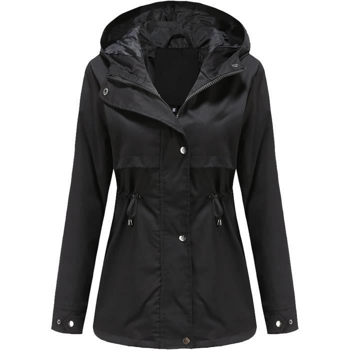 Veste De Pluie Femme Imperméable Et Respirante - Légère Avec Capuche - Coupe-vent - Grandes Tailles - Collection 2025