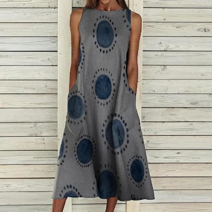Robe D'été Femme Sans Manches - Col Licou, Dos Nu, Coupe A Décontractée - Tissu Léger En Polyester - Pour Plage, Vacances, Soirée, Look Bohème Chic