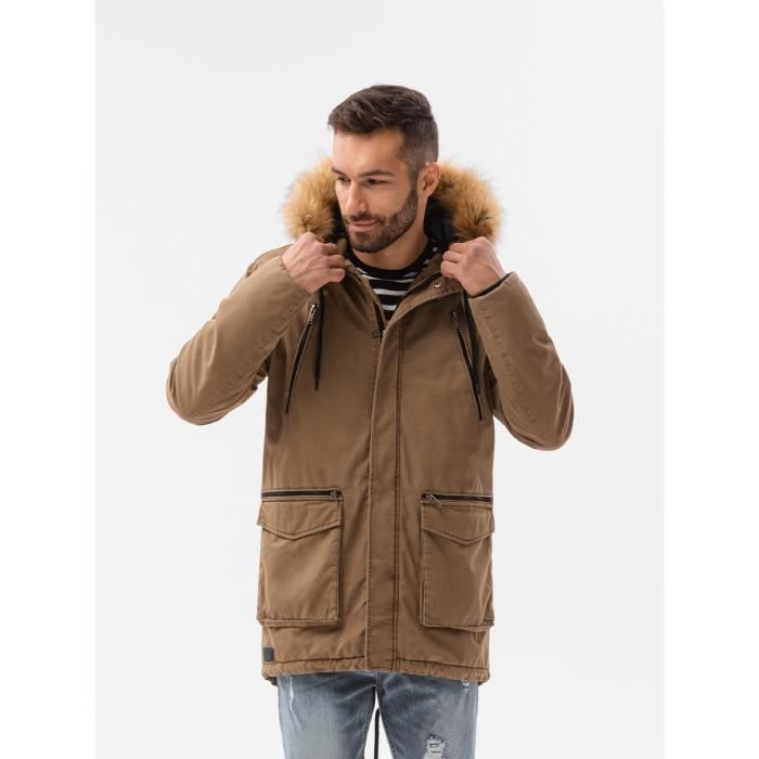 Blouson homme store avec capuche fourrure