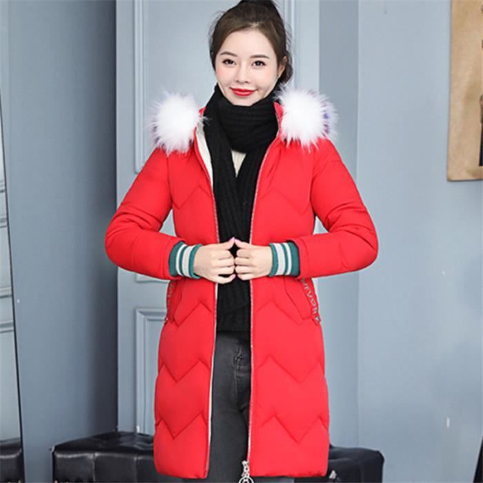 DOUDOUNE Femme Hiver Nouvelle Loisir Mode longue Doudoune Rouge GO Rouge Cdiscount Pret a Porter