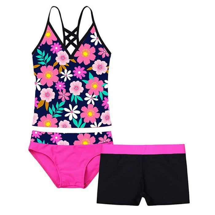 Maillot De Bain Tankini The Children's Place - Taille XL Enfant - Couleur Rose Et Orange Néon