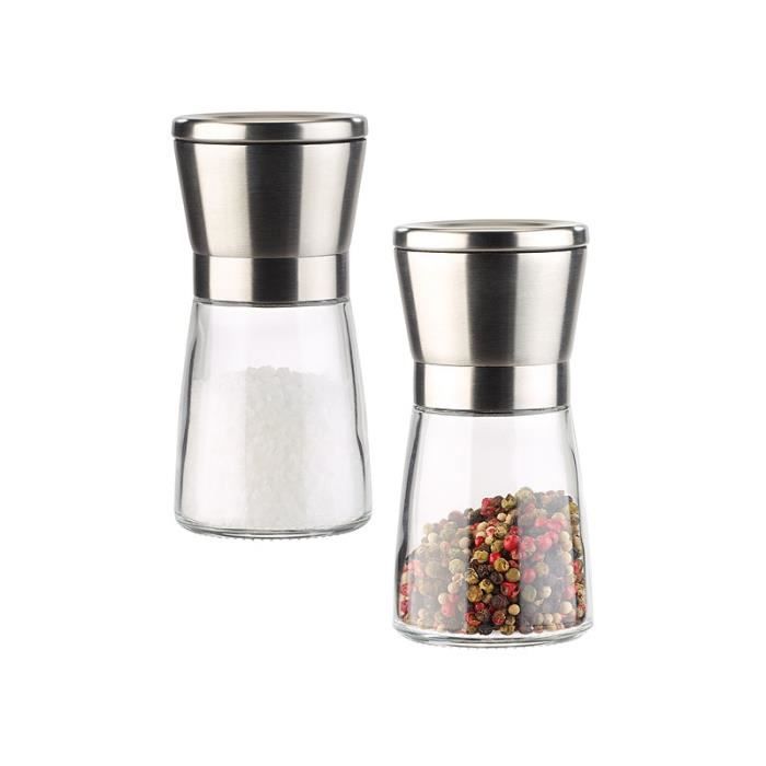 Xiton 1pc Moulin à Poivre sel Moulin à sel en Verre en Acier Inoxydable Surface poivrière Moulin à Poivre Cuisine Outils 
