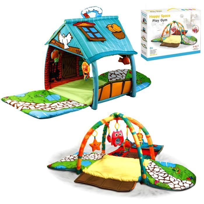 Tapis d'éveil bébé Pimpimsky 3 en 1 tapis avec une maison jouet Play avec  Arche Ajustable Dès la naissance - Cdiscount Puériculture & Eveil bébé