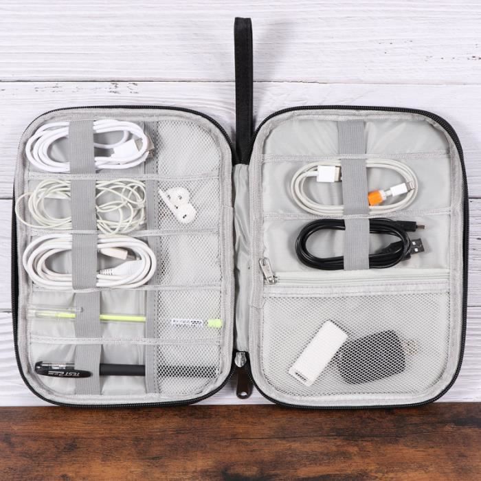 Sac de rangement numérique multifonction Câble USB de Grande Capacité Pour  organiseur de sac - pochette de sac accessoires bagage