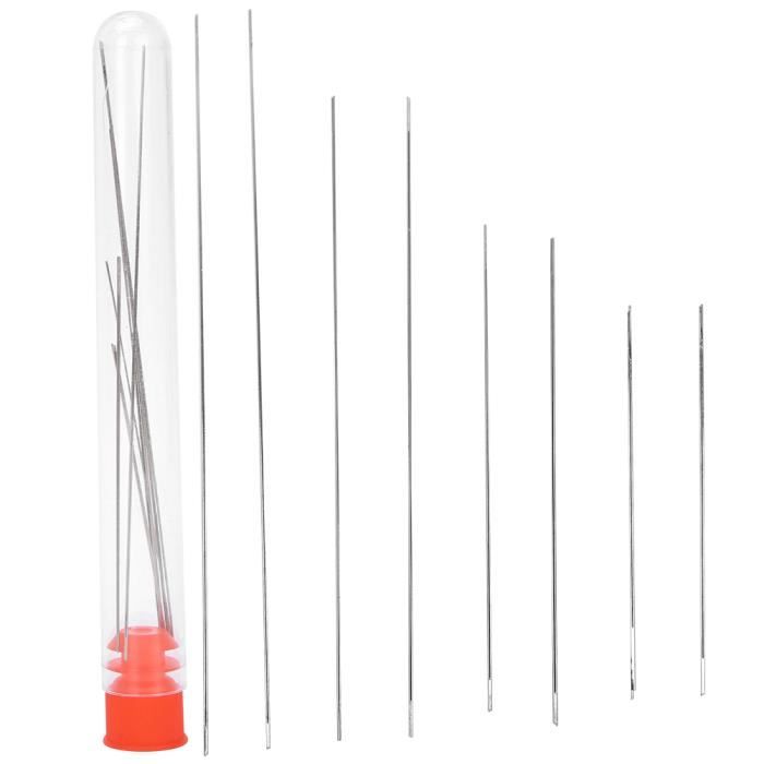 Lot De 47 Aiguilles à Perles - 6 Tailles Gros Œil + 5 Tailles Fines, Avec Ciseaux Et Boîte Métal - 3