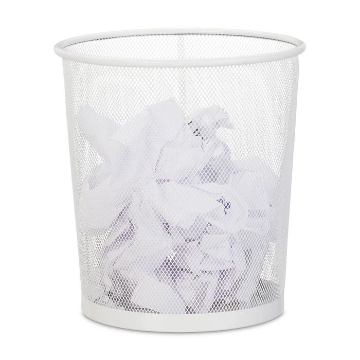 Corbeille à Papier Ronde En Maille - 21,3x25x18 Cm, Fond Antidérapant, Pour Bureau, Salle De Bain, Chambre