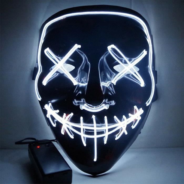 Masque Lumineux d'horreur LED Halloween Accessoires de décoration de rôle  de festival - Blanc - Cdiscount Maison